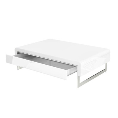 White Gloss Coffee Table with Drawer