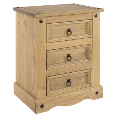 Bed Side Cabinet 3 Drawers Premium Pine Furniture