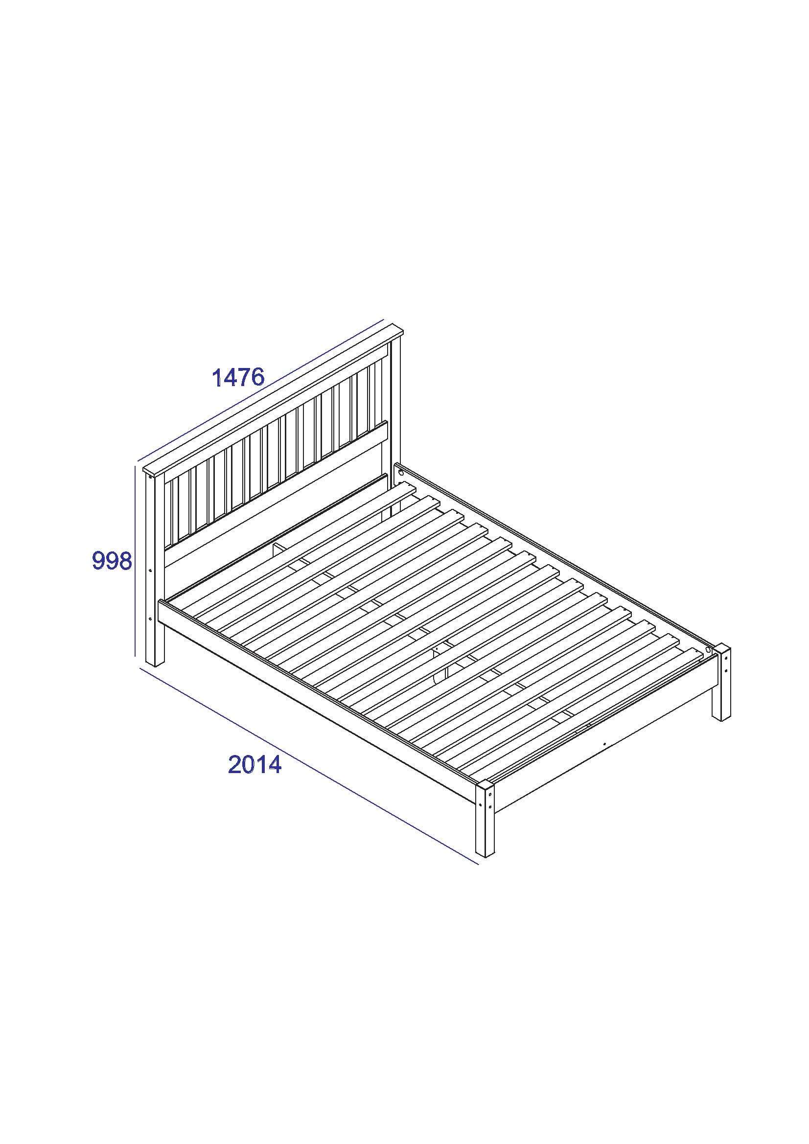 4,6″ Slatted Bed Grey