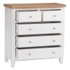 Modern Large Chest of Drawers White with Oak Top - Image 3