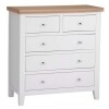 Modern Large Chest of Drawers White with Oak Top - Image 2