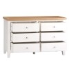 Stylish 6-Chest of Drawers White with Oak Top - Image 3