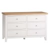 Stylish 6-Chest of Drawers White with Oak Top - Image 2