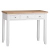 Stylish White Dressing Table with Oak Top and Spacious Drawers - Image 2