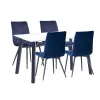 1.2m Marble Table & 4 x CH66 Blue Chairs - Image 2