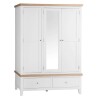 Contemporary 3 Door Wooden Wardrobe in Ivory White & Oak - Image 2