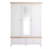 Contemporary 3 Door Wooden Wardrobe in Ivory White & Oak - Image 12