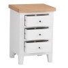 Tall Bedside Cabinets White with Oak Top - Image 3