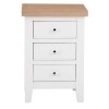 Tall Bedside Cabinets White with Oak Top - Image 4