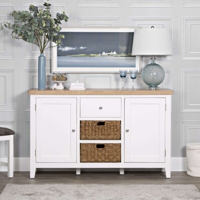 White and Oak Sideboard
