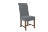 Scroll Back Dining Chair - Check Grey Wool - Image 2