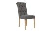Fabric Button Back Chair with Scroll - Dark Grey - Image 4