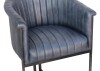 Leather & Iron Chair - Blue - Image 2