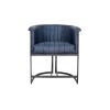 Leather & Iron Chair - Blue - Image 3
