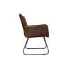 Leather & Iron Chair - Brown - Image 3