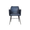 Leather & Iron Chair - Blue - Image 2