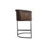 Leather & Iron Bar Chair - Brown - Image 3