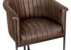 Leather & Iron Bar Chair - Brown - Image 4
