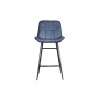 Leather & Iron Bar Chair - Blue - Image 3