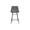 Leather & Iron Bar Chair - Light Grey - Image 3