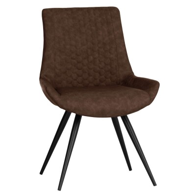Honeycombe Stitch Dining Chair - Brown