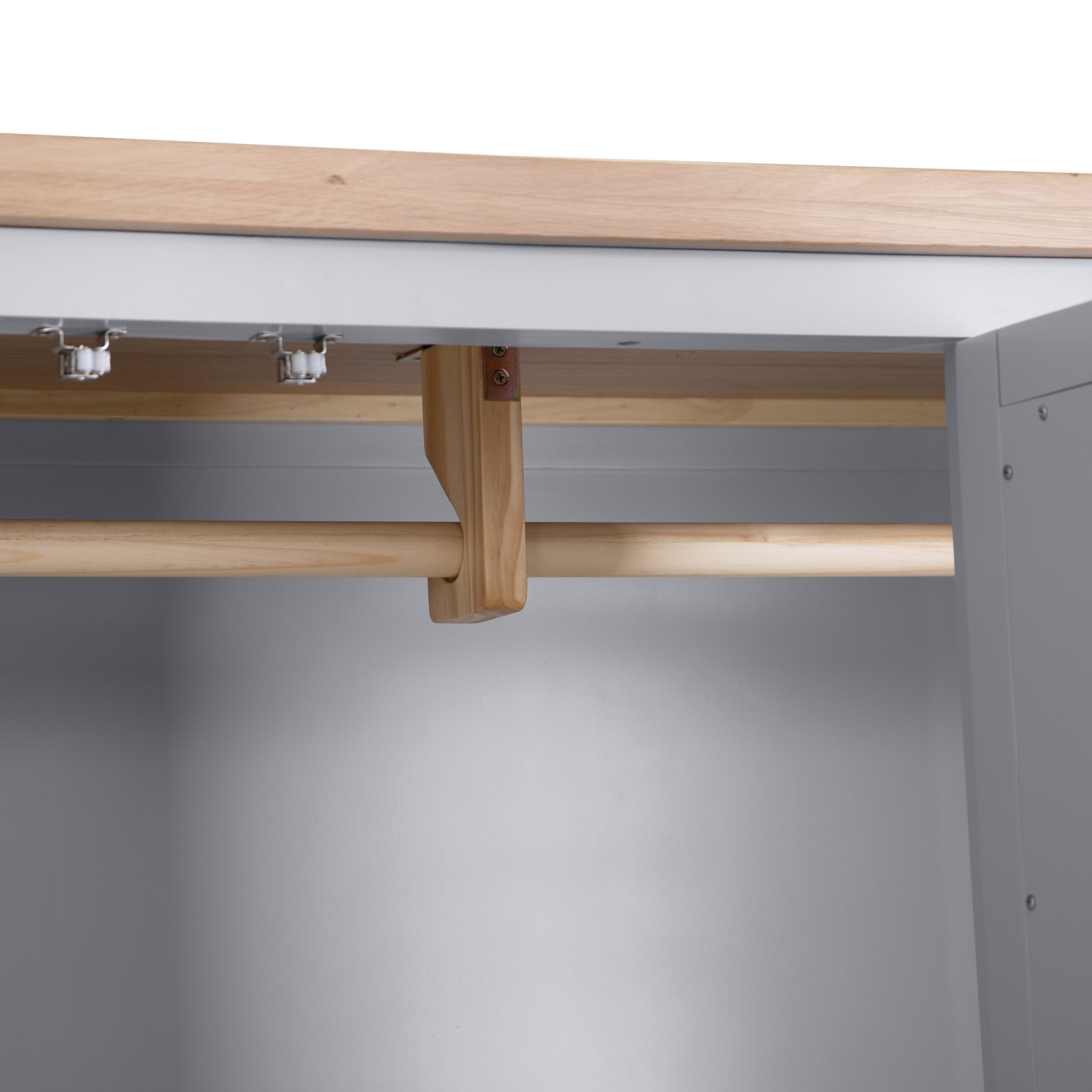 Modern 3 Door Grey Wardrobe with Ample Storage Space - Image 4