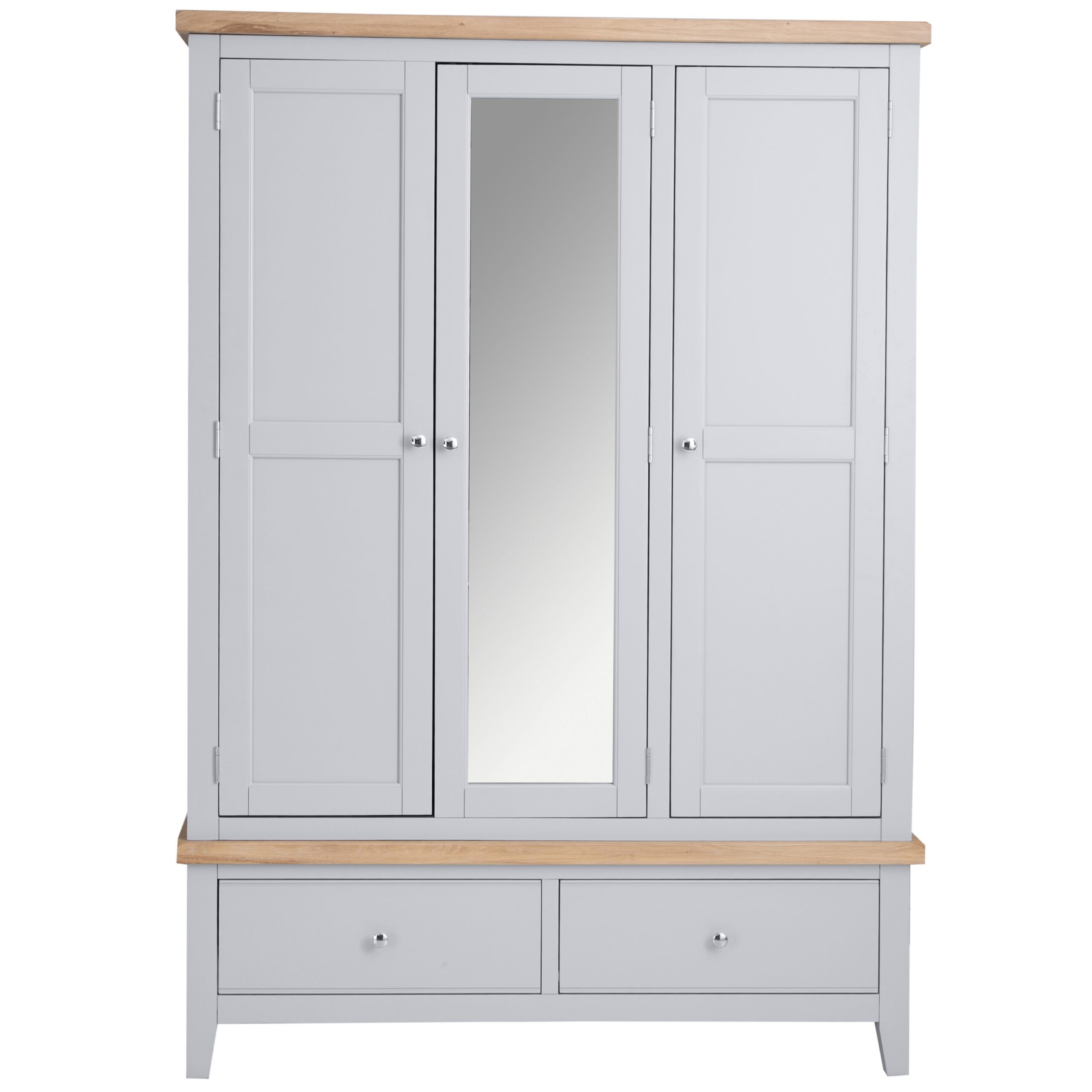 Modern 3 Door Grey Wardrobe with Ample Storage Space - Image 11