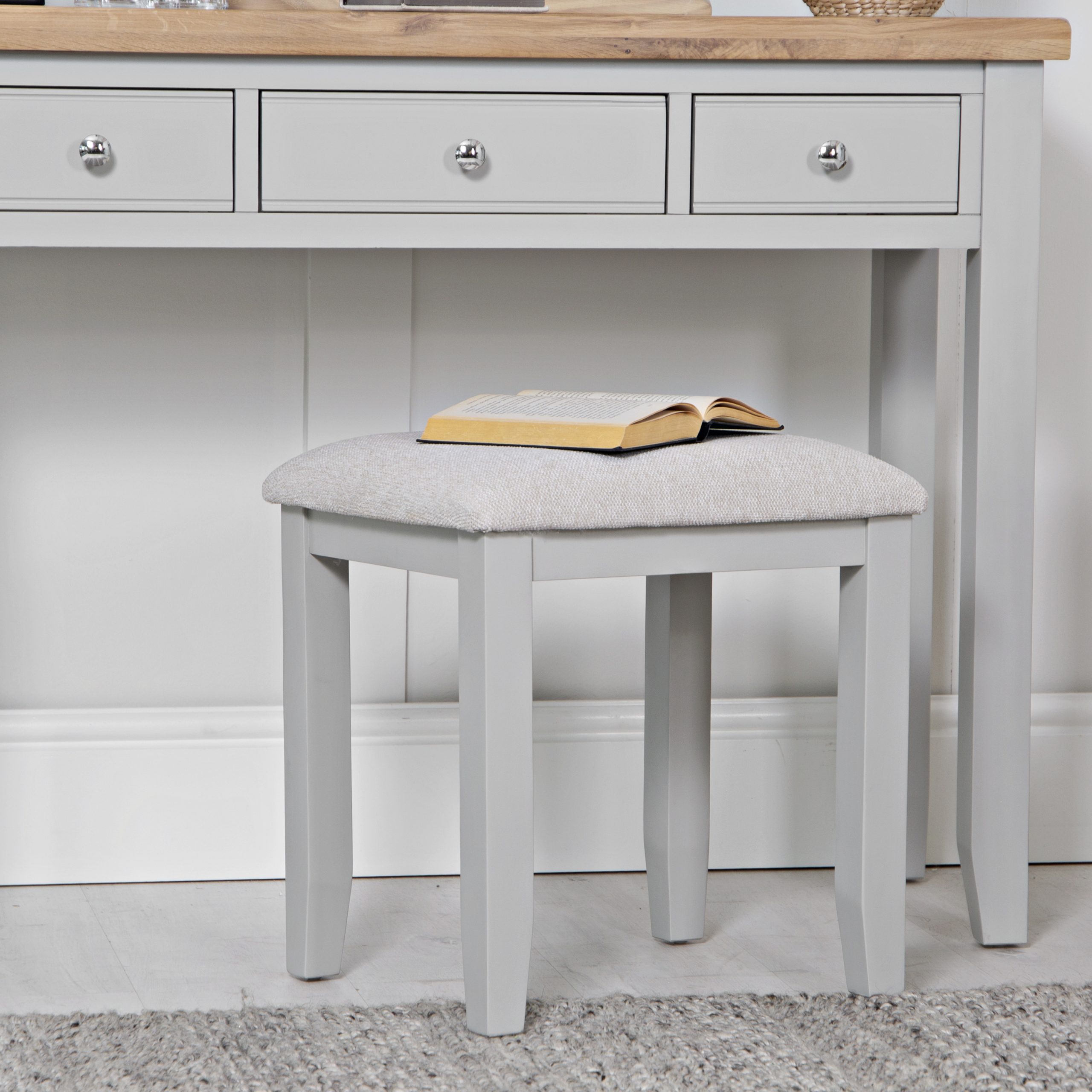 Grey Dressing Table Stool
