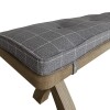 2.0m Bench Cushion Grey Check - Image 4