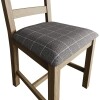 Slatted Chair Fabric Seat in Check Grey - Image 6