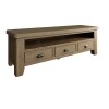 Large Oak Finish TV Stand - Image 3