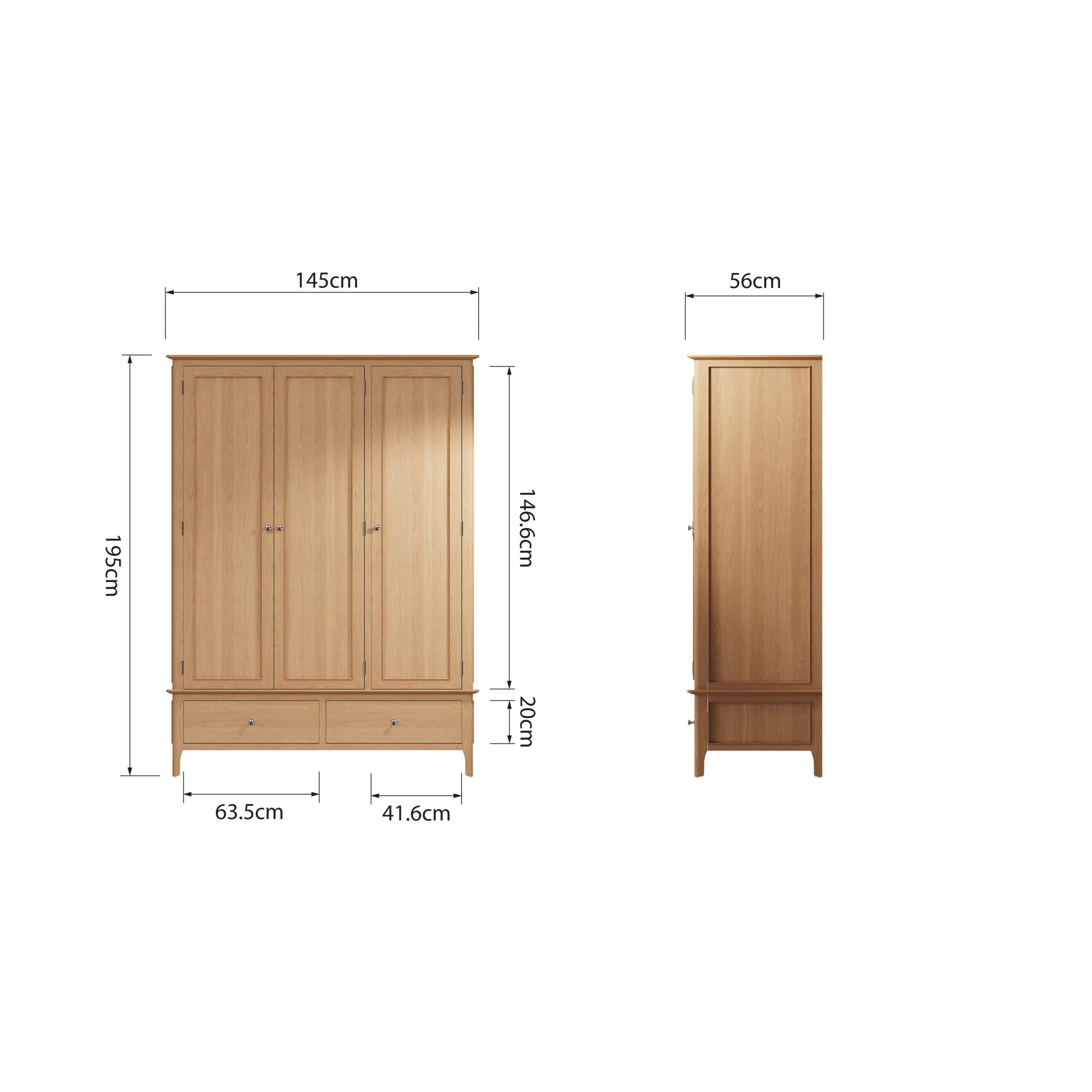 Modern Light Oak Wardrobe with Spacious Storage - Image 9