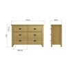 6 Drawer Chest of Drawers Oak - Image 9