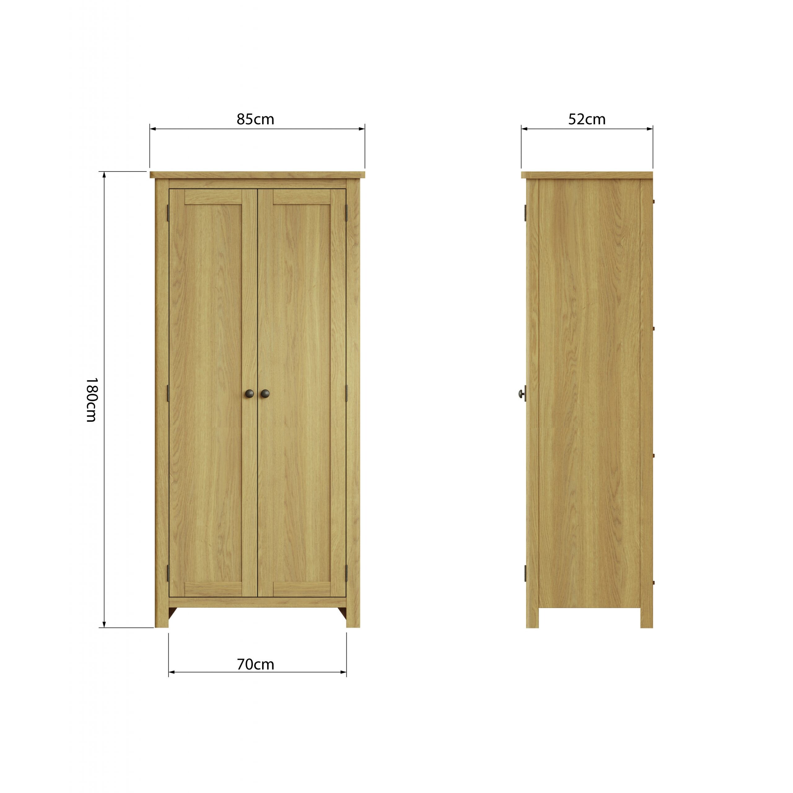 Oak Two Door Wardrobe - Image 8