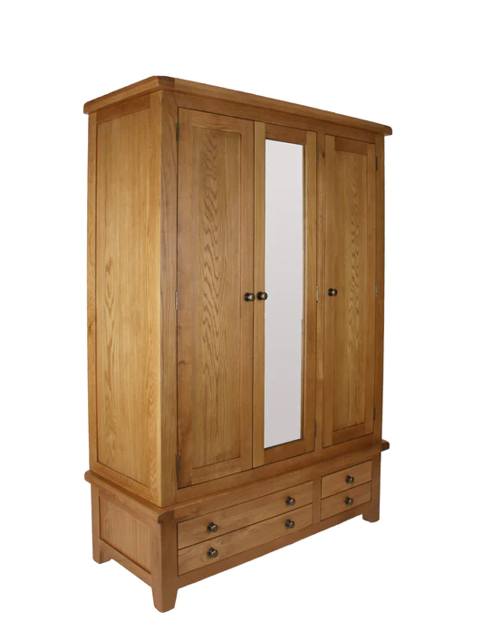 Wardrobe 3 Door Oak - Image 4