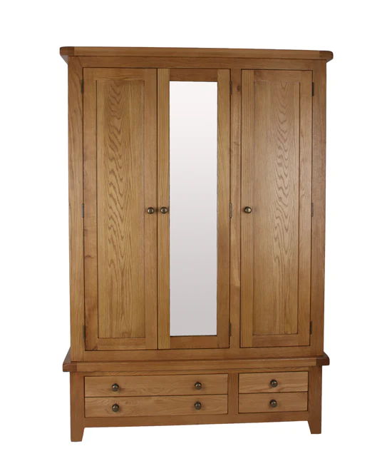 Wardrobe 3 Door Oak - Image 3