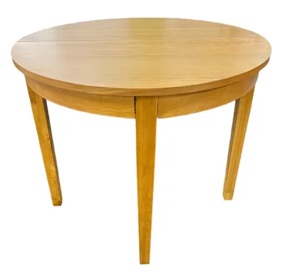 Round, halfmoon dining table