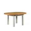 Premium Solid Wood Round Dining Table - Royal Oak & Grey - Image 3