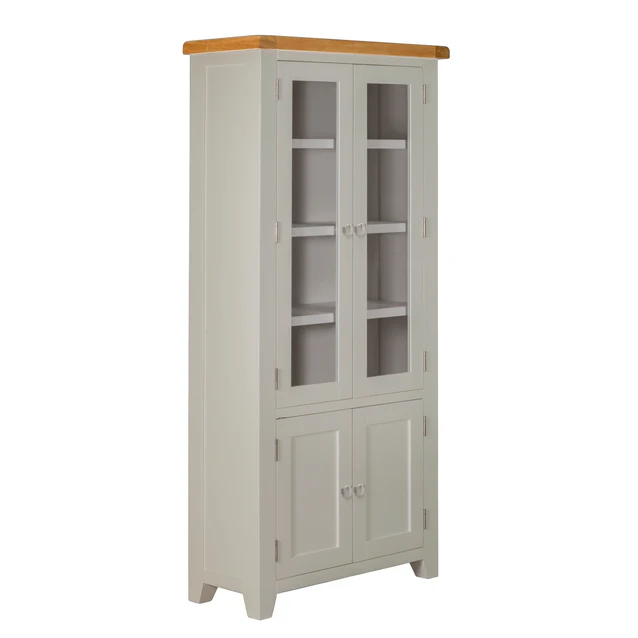 grey display cabinet