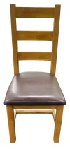 Solid Oak Ladder Back Dining Chairs - Traditional Wood Design - Image 10
