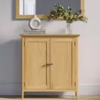 Light Oak Cabinet With White Finish
