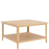 Light Oak Square Coffee Table With Shelve - Image 5