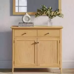 Compact Light Oak Sideboard for Living Room Storage