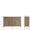 Smoked Oak Large Sideboard 6 Drawer 2 Door - Image 2