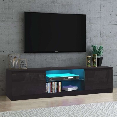 Black Gloss TV Unit with led Lights