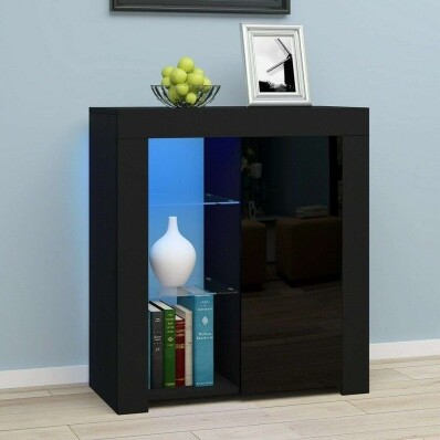 Black High Gloss Sideboard with LED