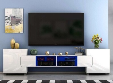 High Gloss TV Unit White