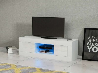 White High Gloss TV Unit With LED Lights