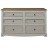 3+3 Chest of Drawers Wide Grey