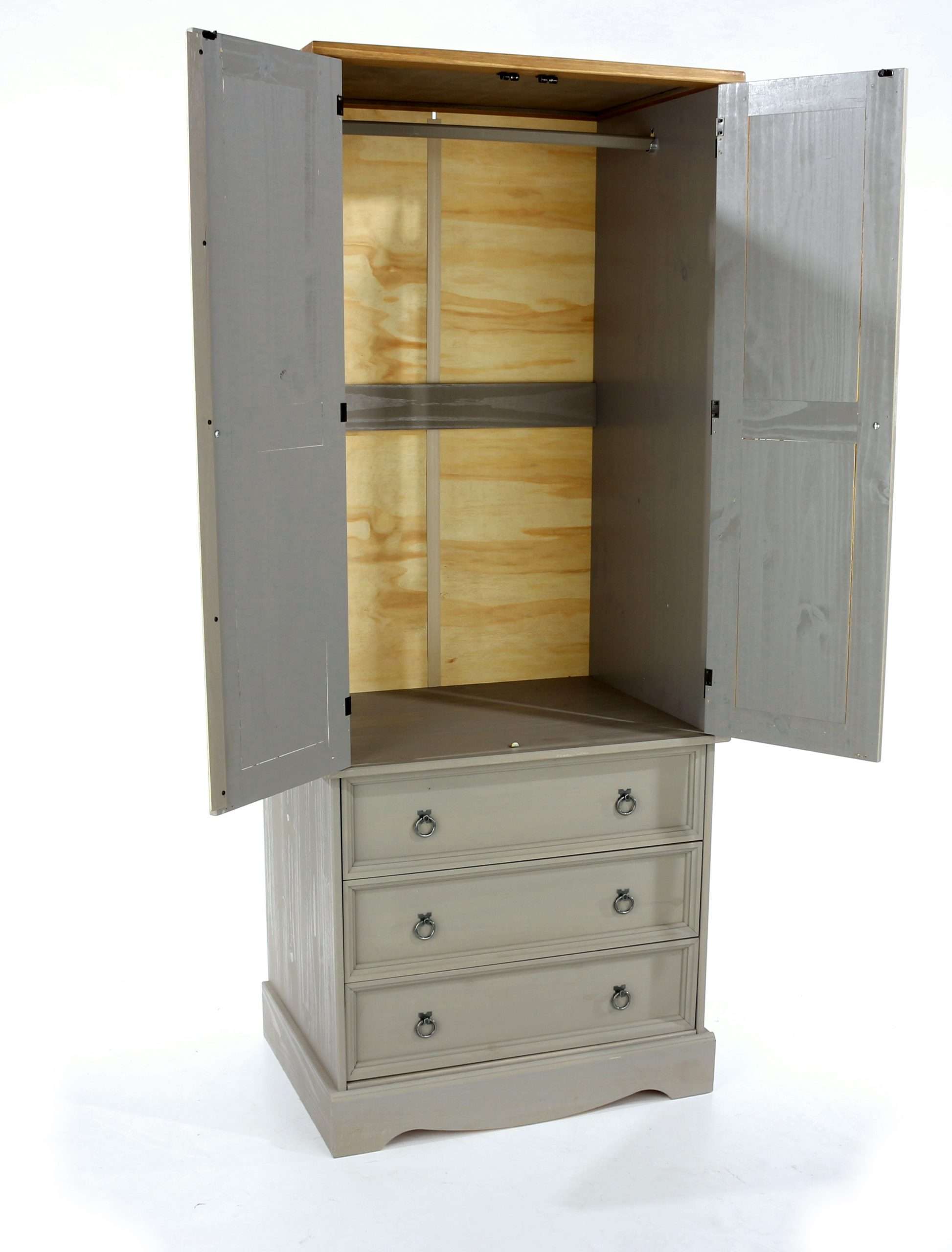 2 Door 3 drawer Wardrobe Grey